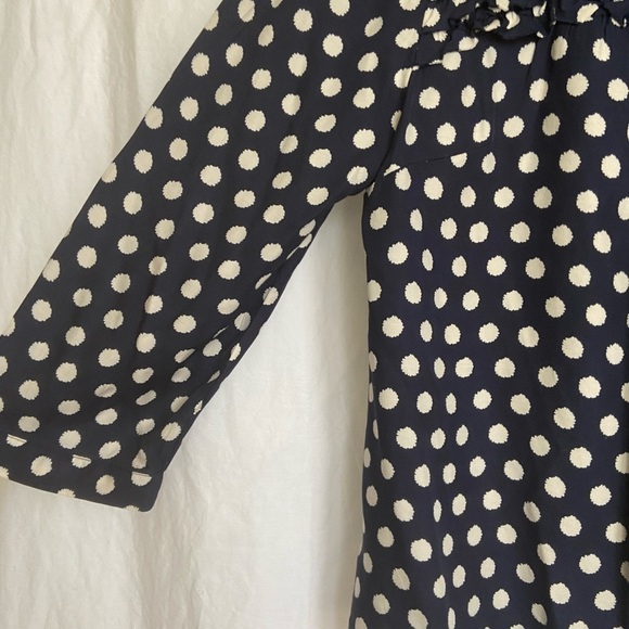 Boden Silk blend Blouse Edith Polka Dot Blue
White Ruffle Detail Size 8 - Picture 5 of 9